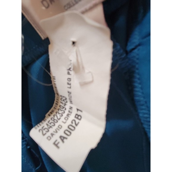 David Loren Collection Wide Leg Pull On Palazzo Deep Teal Pants Sz Large - Picture 7 of 8